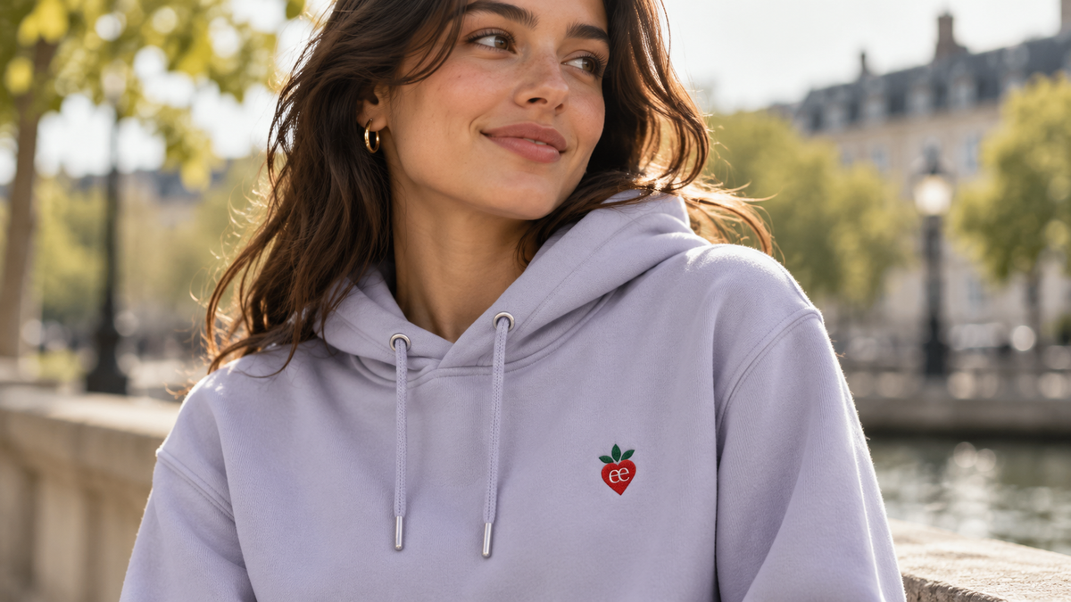 Meet the Strawbeerry Embroidered Heart Essential Hoodie
