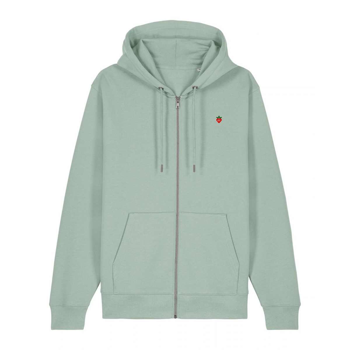 Embroidered Heart Zip Hoodie