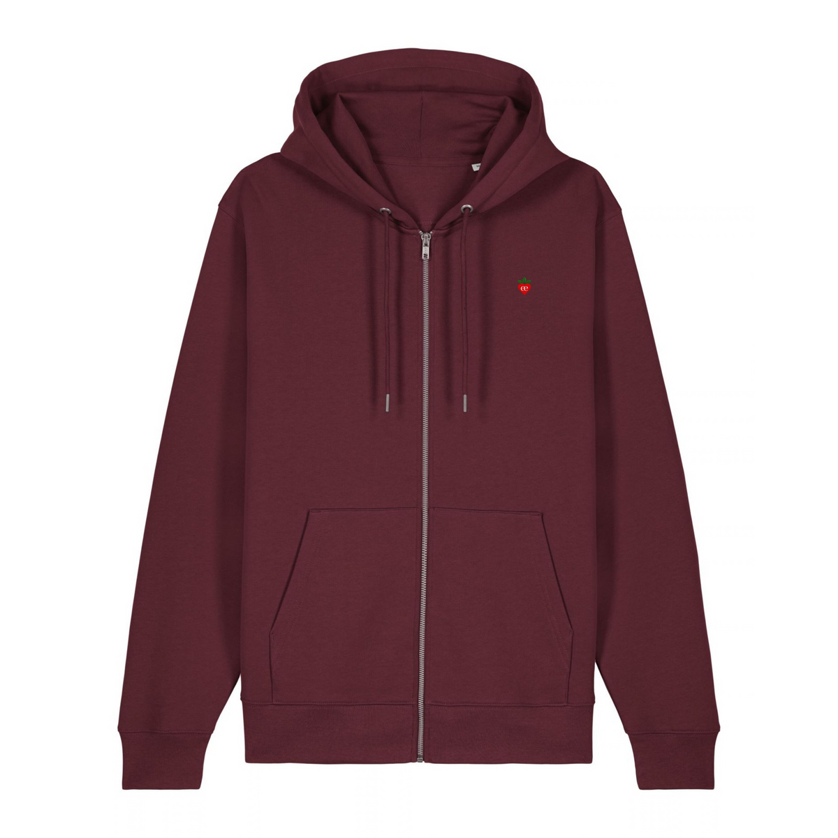 Embroidered Heart Zip Hoodie