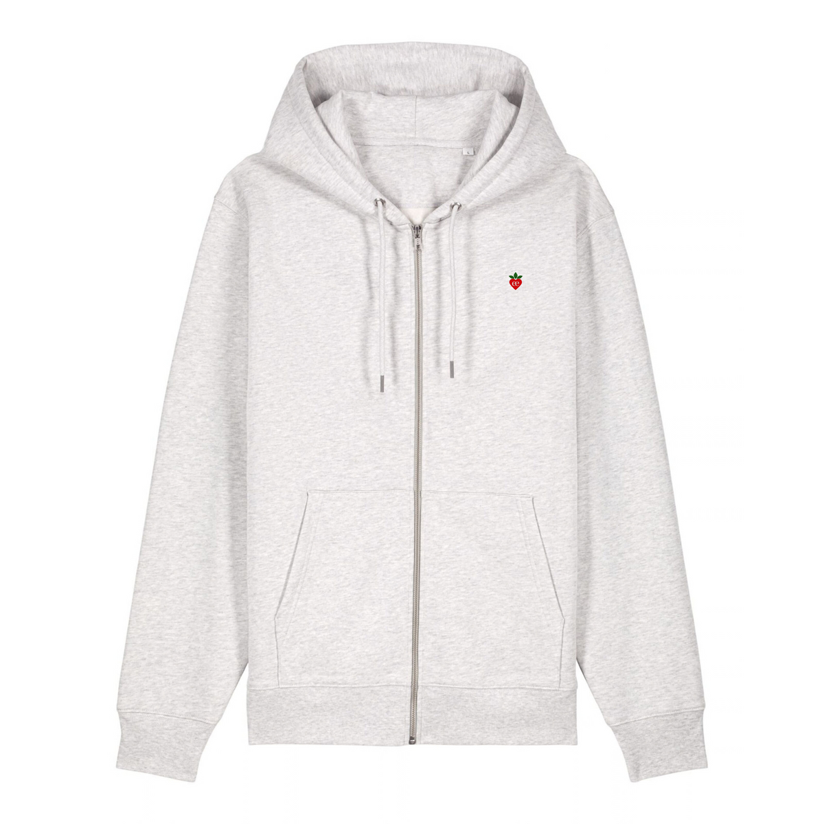 Embroidered Heart Zip Hoodie