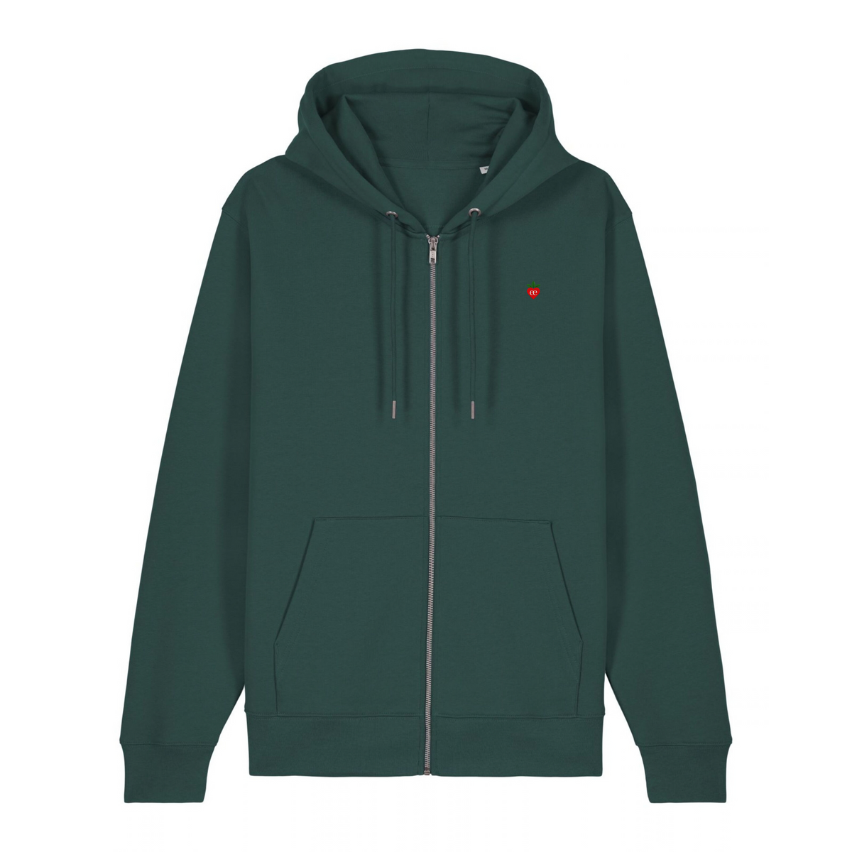 Embroidered Heart Zip Hoodie