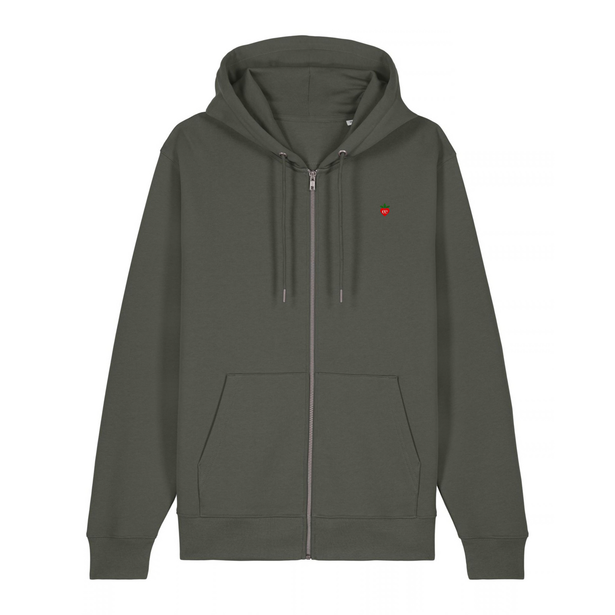 Embroidered Heart Zip Hoodie
