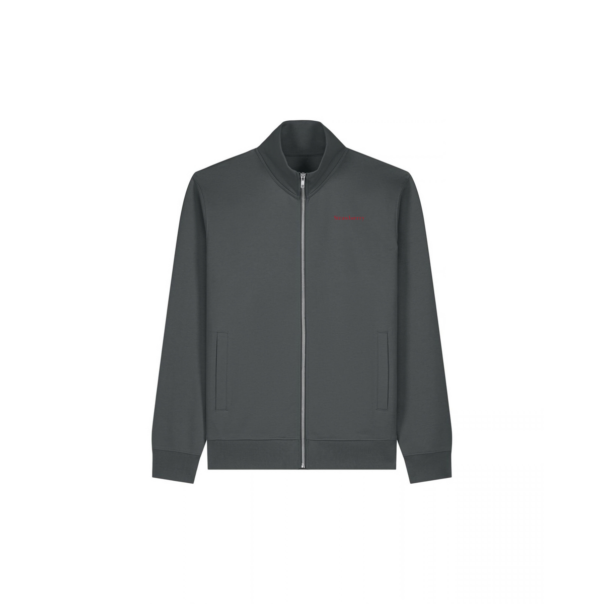 Embroidered Zip Mock Neck