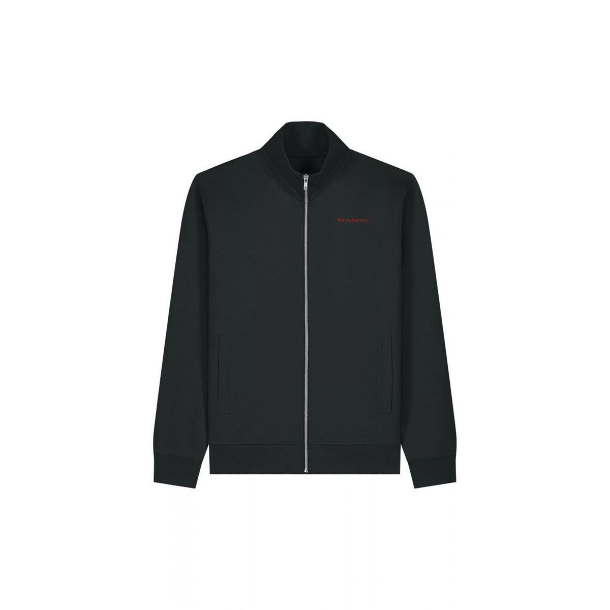 Embroidered Zip Mock Neck