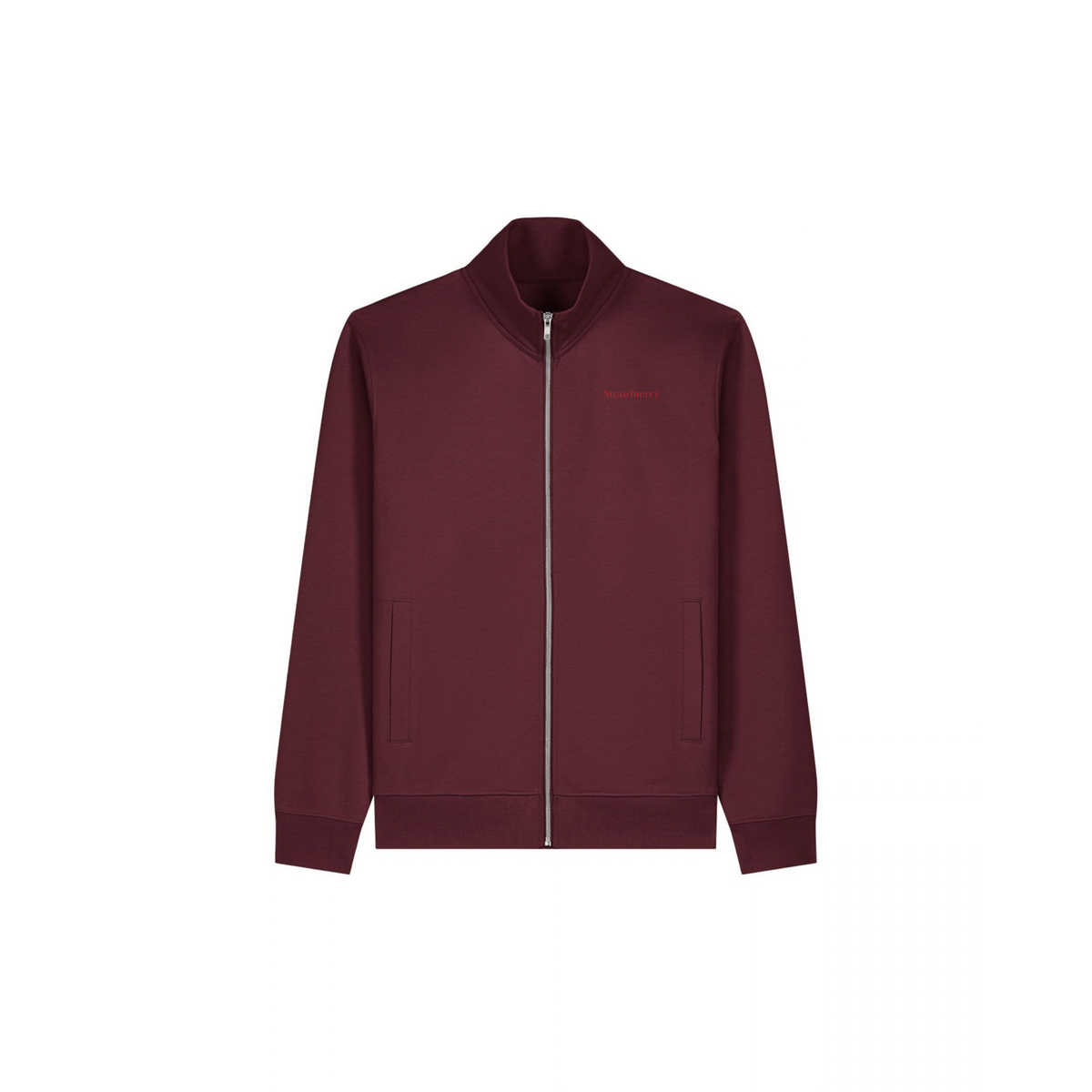 Embroidered Zip Mock Neck