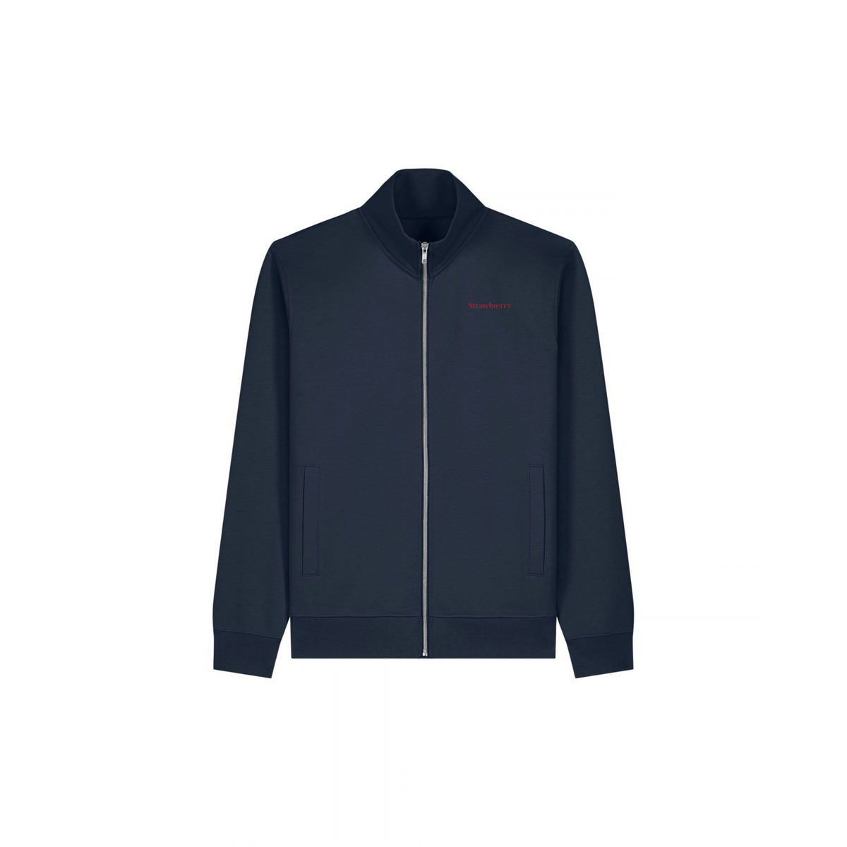 Embroidered Zip Mock Neck